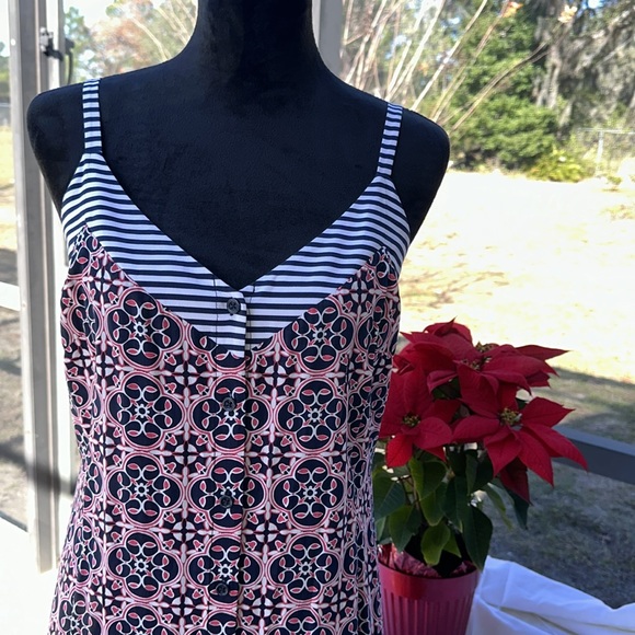 crown & ivy Dresses & Skirts - 💖Crown Ivy red/blue button down spaghetti strap maxi dress